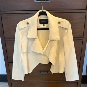 Banana Republic Cream Suede-Feel Blazer Jacket